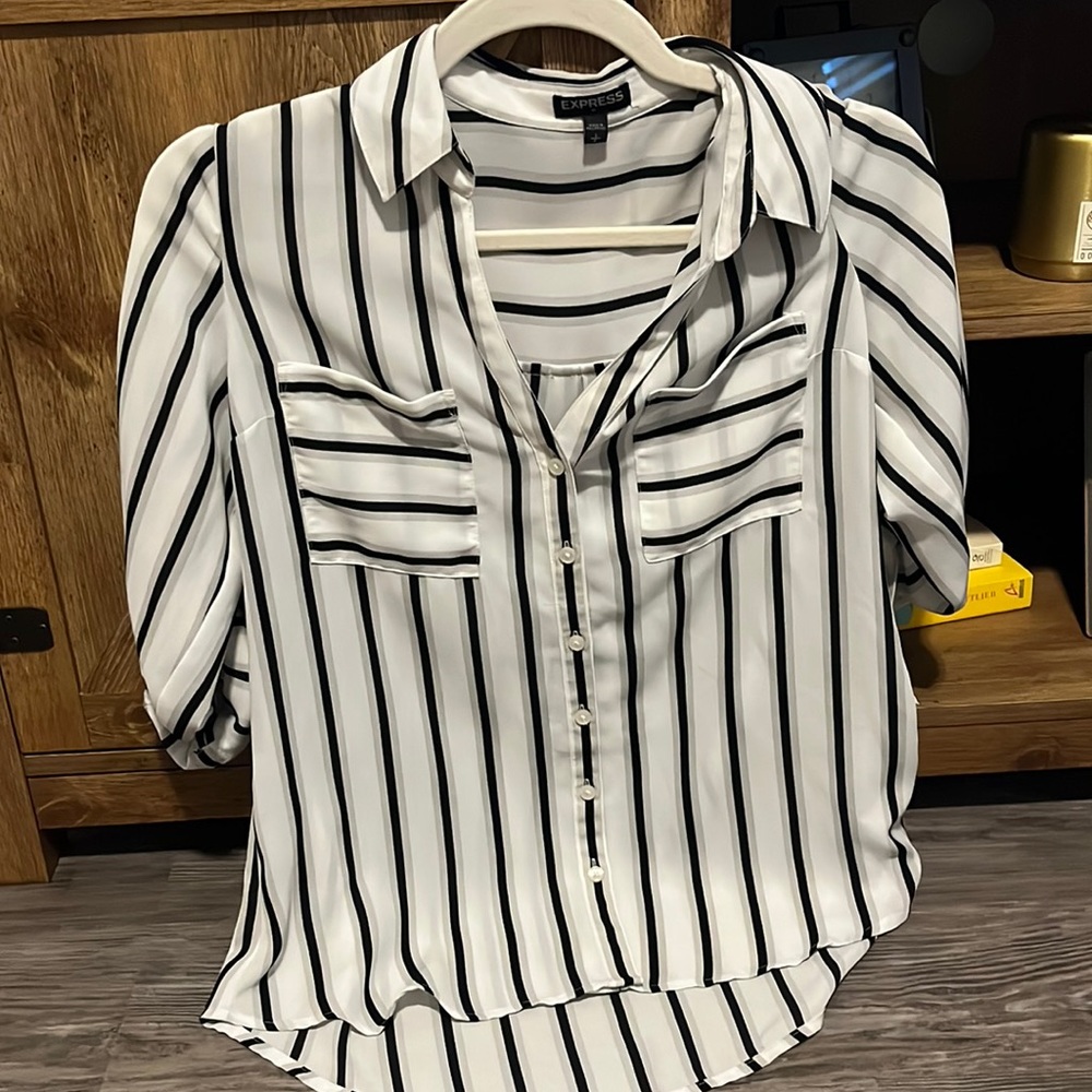 Striped express collared shirt